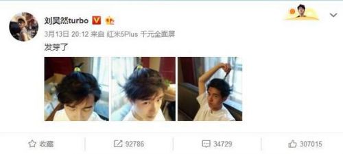 刘昊然扎小辫晒自拍照自称“发芽了” 侧颜帅气萌翻网友-多多发布网(图1)