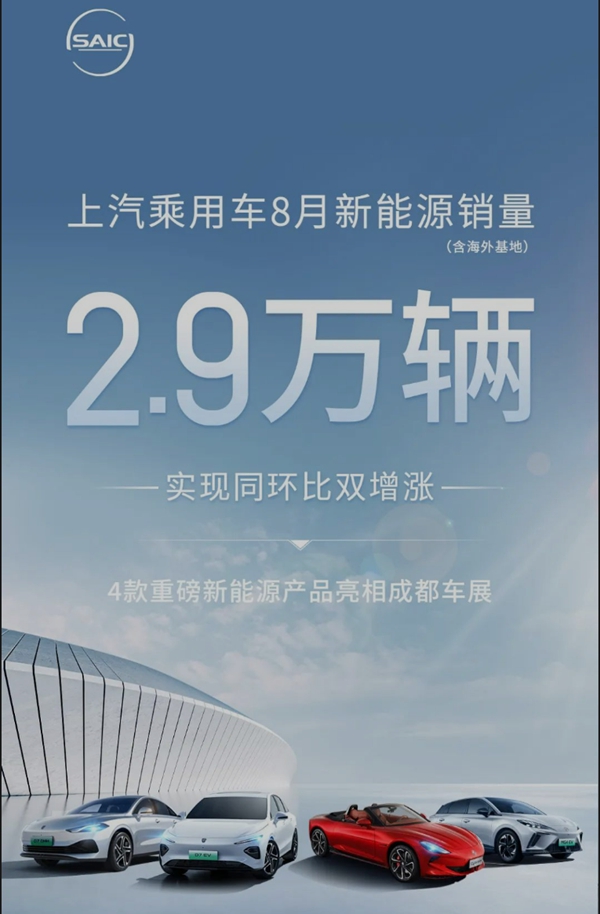 上汽集团8月新能源销售9.2万辆，新车助力、延续升势(图5)