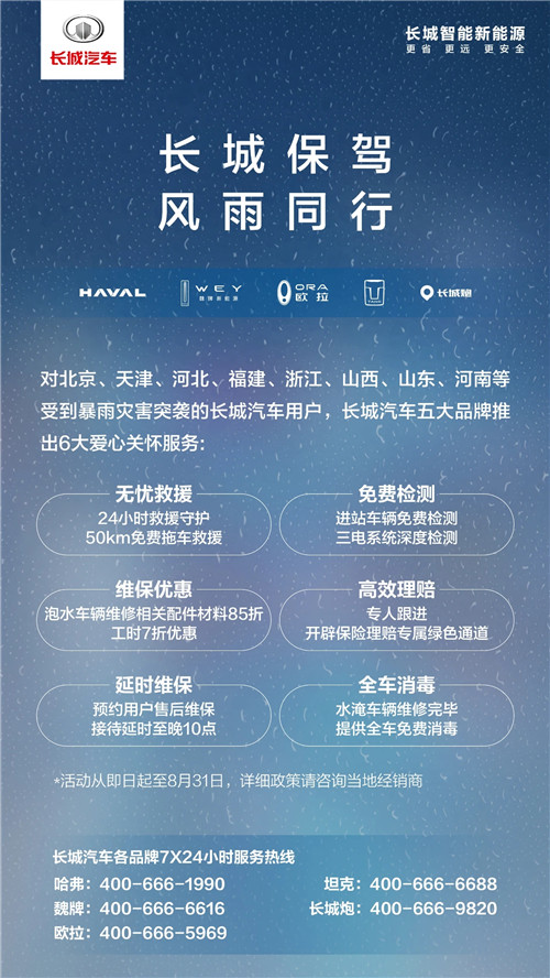 维修理赔有保障 长城、理想推出极端天气用户关怀计划(图1)